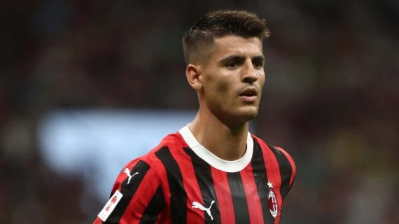 Morata, durante un partido con el Milan.