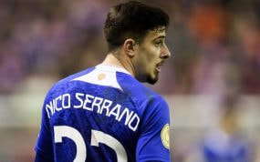 Nico Serrano, durante el partido copero ante el Logroñés.