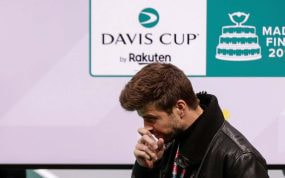 Gerard Piqué en la Copa Davis.
