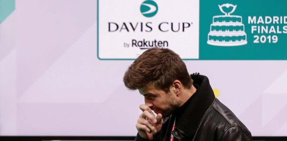 Gerard Piqué en la Copa Davis.