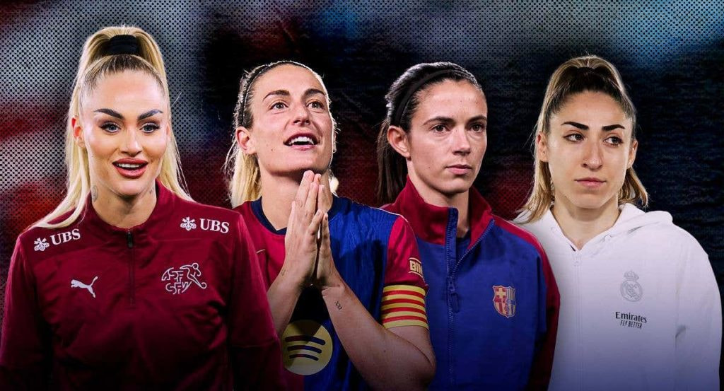 Alisha Lehmann, Alexia Putellas, Aitana Bonmatí y Olga Carmona.