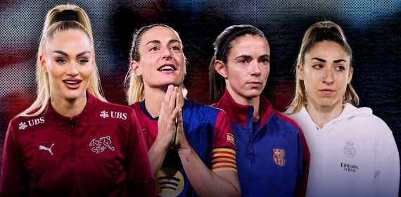Alisha Lehmann, Alexia Putellas, Aitana Bonmatí y Olga Carmona.