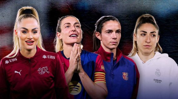 Alisha Lehmann, Alexia Putellas, Aitana Bonmatí y Olga Carmona.