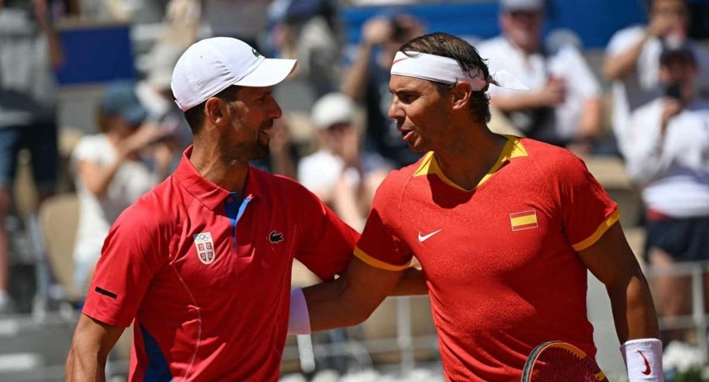Novak Djokovic y Rafael Nadal, durante su último cara a cara, en los Juegos Olímpicos de París 2024.