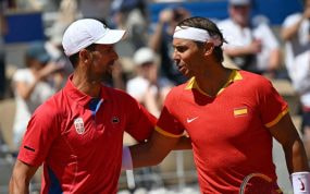 Novak Djokovic y Rafael Nadal, durante su último cara a cara, en los Juegos Olímpicos de París 2024.