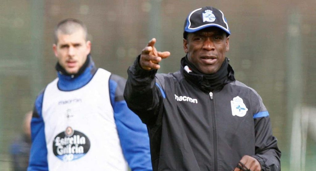Seedorf, en un entrenamiento con el Deportivo.