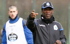 Seedorf, en un entrenamiento con el Deportivo.