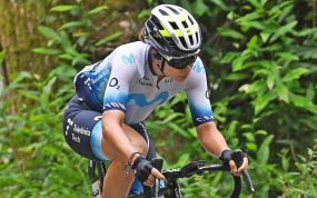 Sheyla Gutiérrez con el Movistar Team femenino.