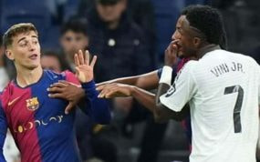 Gavi recuerda a Vinicius el 0-4 del Bernabéu.