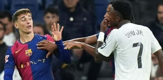 Gavi recuerda a Vinicius el 0-4 del Bernabéu.