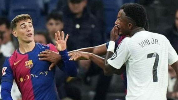 Gavi recuerda a Vinicius el 0-4 del Bernabéu.
