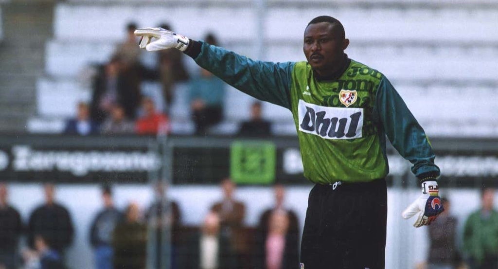 Wilfred Agbonavbare, en un partido con el Rayo Vallecano.