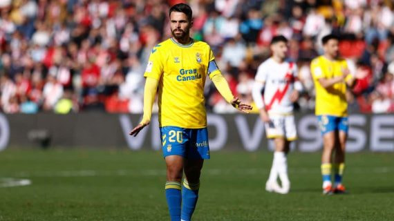 Kirian, durante un partido con Las Palmas.