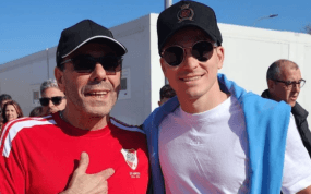 Julián Alvarez se dio cita en La Garena para ver al equipo de sus hermanos.