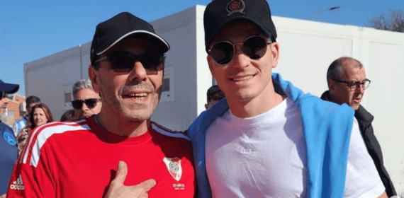 Julián Alvarez se dio cita en La Garena para ver al equipo de sus hermanos.