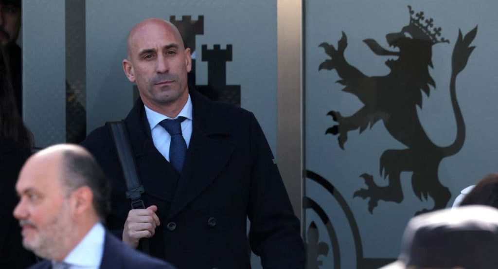 Luis Rubiales el día de la comparecencia de Jenni Hermoso.