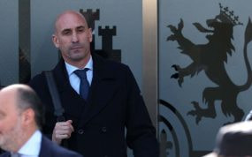 Luis Rubiales el día de la comparecencia de Jenni Hermoso.