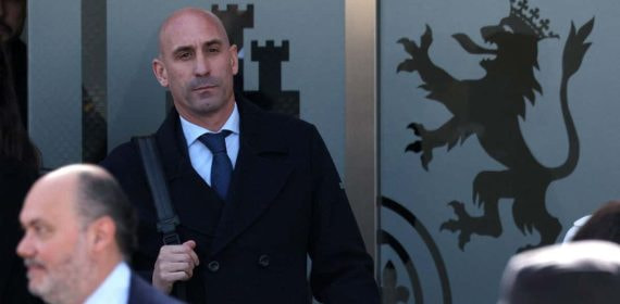 Luis Rubiales el día de la comparecencia de Jenni Hermoso.