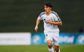 Manuel Ángel, en un partido con el Castilla.