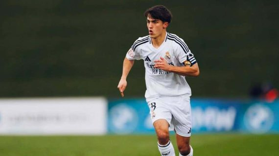 Manuel Ángel, en un partido con el Castilla.
