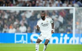 Rüdiger, en un partido con el Real Madrid.