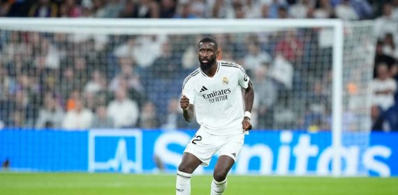 Rüdiger, en un partido con el Real Madrid.