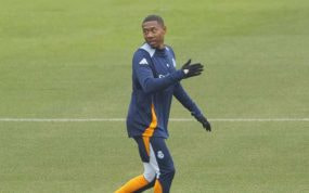 Alaba, durante un entrenamiento.