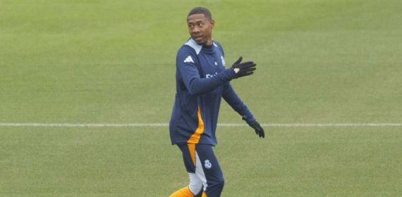 Alaba, durante un entrenamiento.