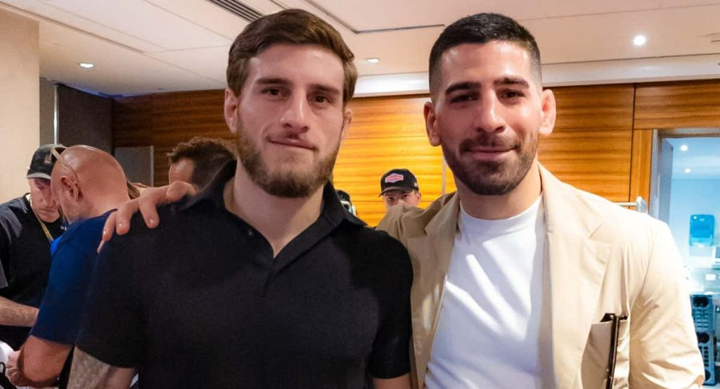 Aleksandre e Ilia Topuria, en los actos previos del UFC 312.