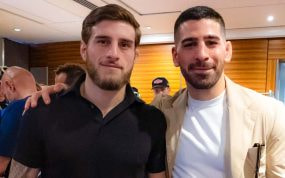 Aleksandre e Ilia Topuria, en los actos previos del UFC 312.