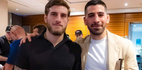 Aleksandre e Ilia Topuria, en los actos previos del UFC 312.