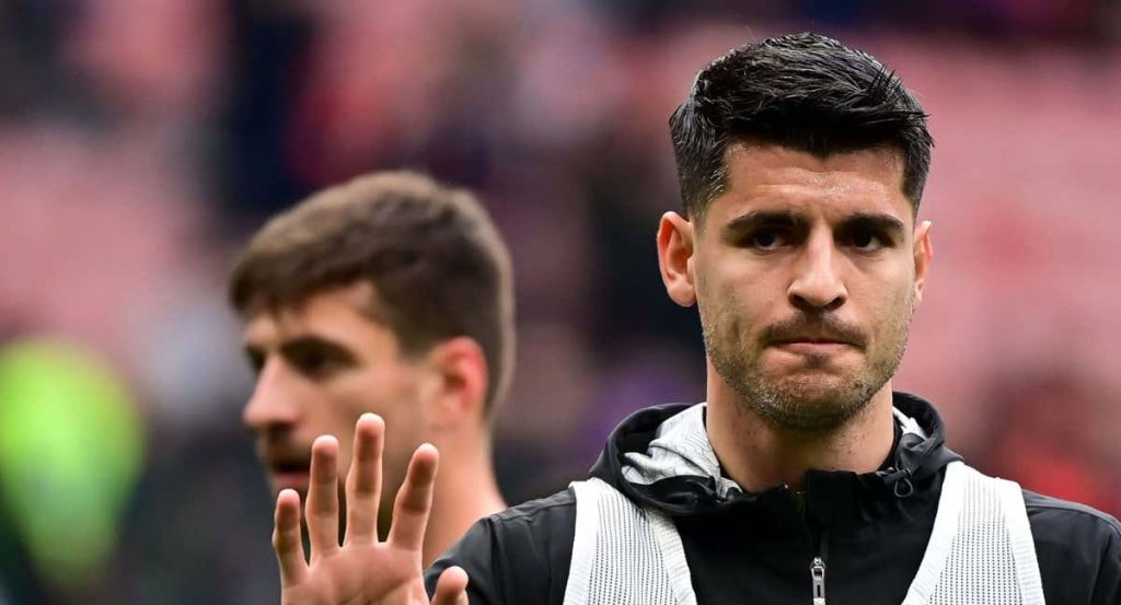 Morata, antes de un partido del Milan.