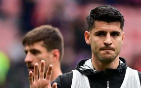 Morata, antes de un partido del Milan.
