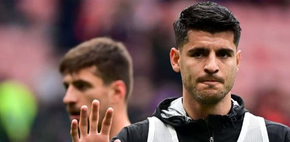 Morata, antes de un partido del Milan.