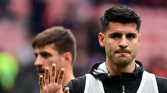 Morata, antes de un partido del Milan.