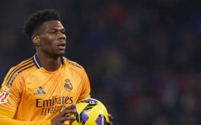 Tchouameni, en un partido con el Real Madrid.