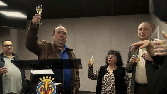 El brindis del Villarreal.