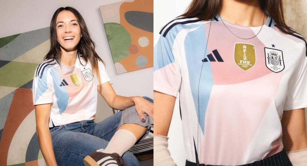 Aitana Bonmatí posa con la segunda equipación de la Selección para la próxima Eurocopa