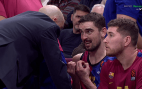 Captura de la retransmisión en la que Satoransky se desahoga con Peñarroya.