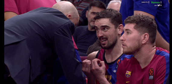 Captura de la retransmisión en la que Satoransky se desahoga con Peñarroya.
