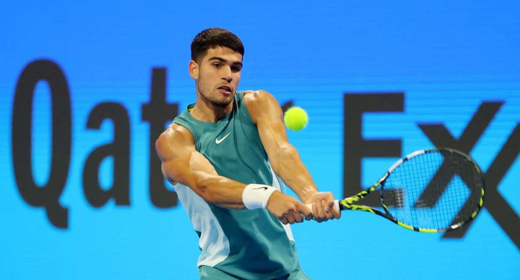 Carlos Alcaraz durante su participación en el Qatar Open.