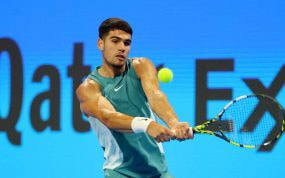 Carlos Alcaraz durante su participación en el Qatar Open.
