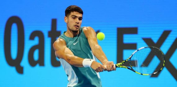 Carlos Alcaraz durante su participación en el Qatar Open.