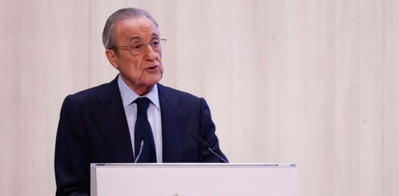 Florentino Pérez, en una comparecencia.