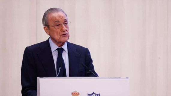 Florentino Pérez, en una comparecencia.