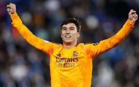 Gonzalo celebra su gol en Leganés.