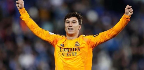 Gonzalo celebra su gol en Leganés.