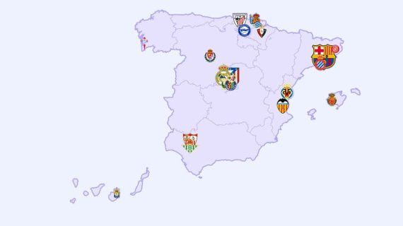 El mapa de los equipos de Primera, según su número de empleados.