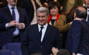 Joan Laporta, presidente del FC Barcelona, en una imagen de esta temporada en un palco.