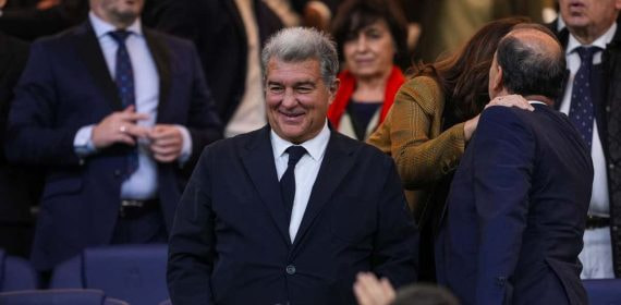 Joan Laporta, presidente del FC Barcelona, en una imagen de esta temporada en un palco.
